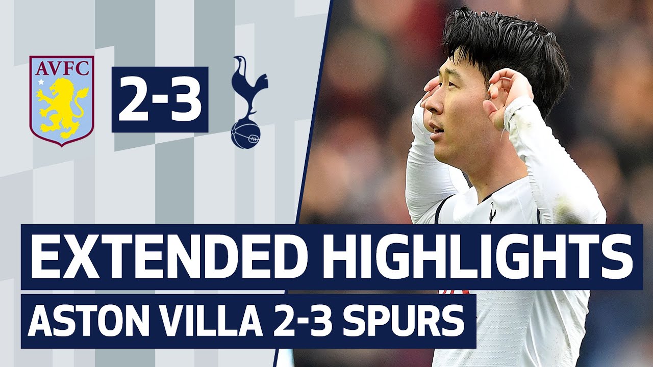 EXTENDED HIGHLIGHTS | ASTON VILLA 2-3 SPURS | Son scores in the final minute! background