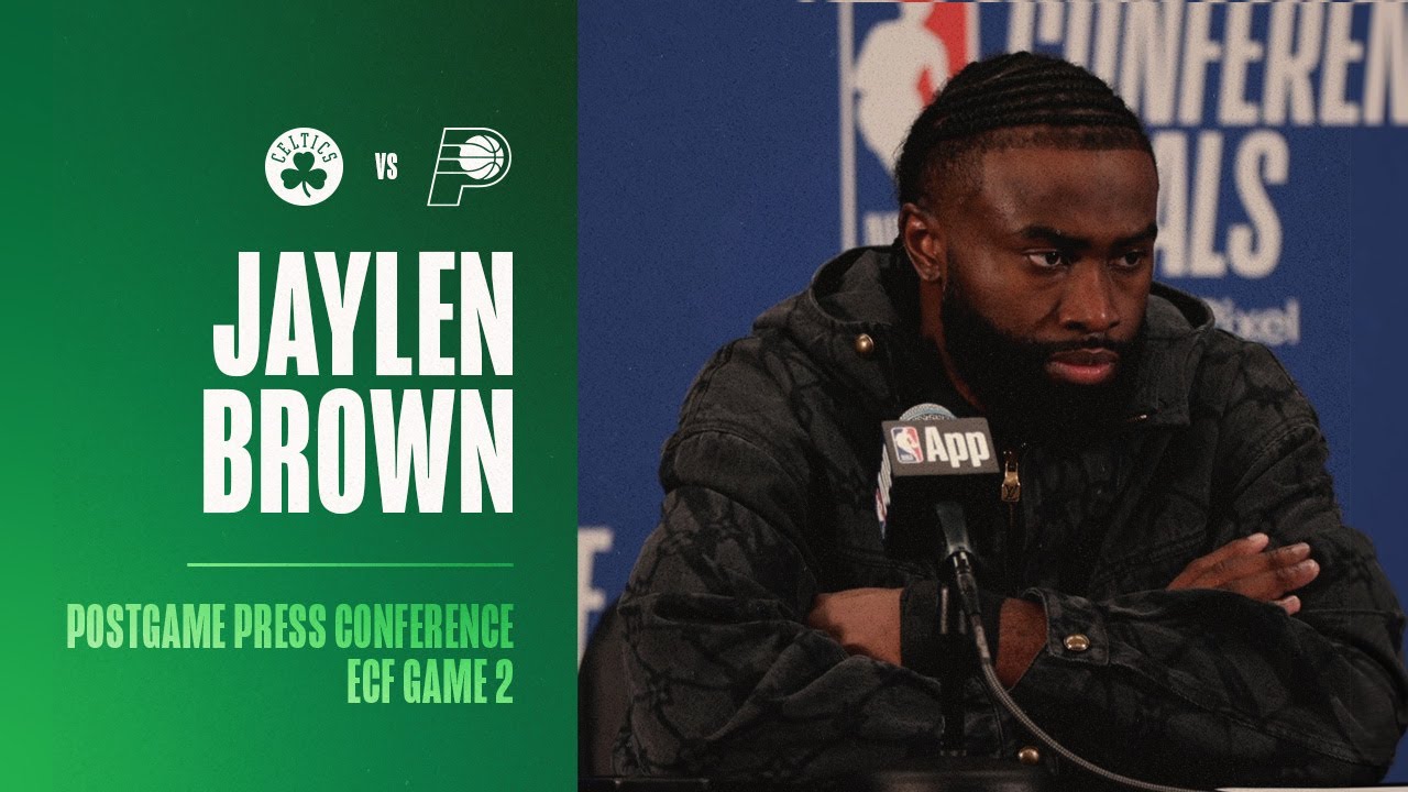 Jaylen Brown Postgame Press Conference | Eastern Conference Finals Game 2 vs. Indiana Pacers background
