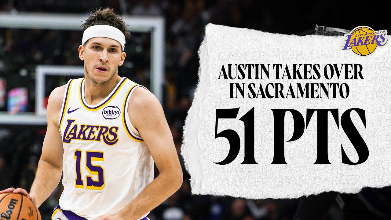 Austin Reaves TAKES OVER - 51 points, 500 Career Threes background