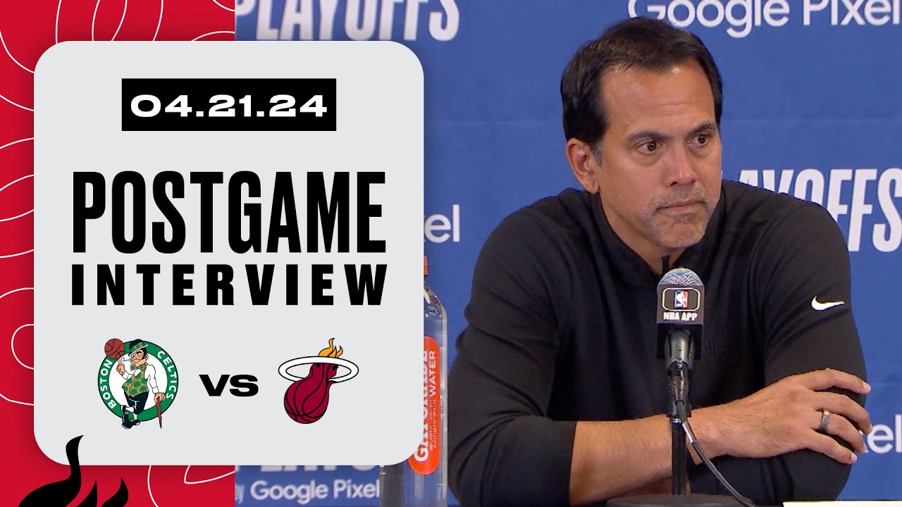 Erik Spoelstra Postgame Interview | Boston Celtics vs. Miami HEAT | April 21, 2024 background