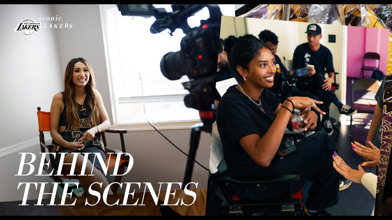 BTS with Natalia Bryant, Brenda Song, Magic Johnson | Making of: The Lakers Film background