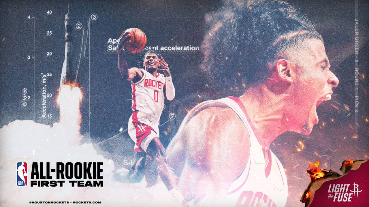 Jalen Green | All-Rookie First Team | Houston Rockets background