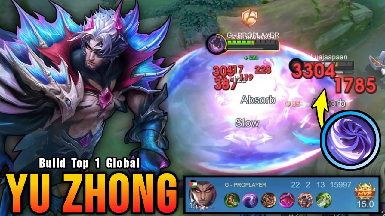 22 Kills!! Insane Damage Yu Zhong Monster EXP Laner!! - Build Top 1 Global Yu Zhong ~ MLBB
