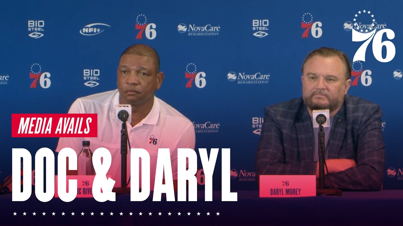 Doc Rivers & Daryl Morey Speak to the Press | Media Day (9.27.21) background