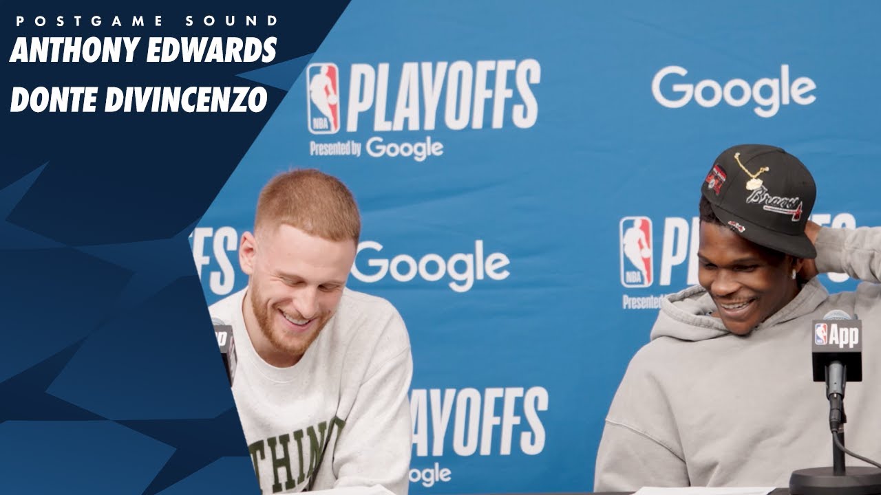 “Jaden Is Incredible.” | Anthony Edwards & Donte DiVincenzo Playoff Game 4 Postgame Sound | 04.27.25 background