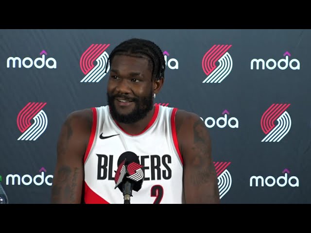 Deandre Ayton Press Conference | 2023 Media Day | Portland Trail Blazers background