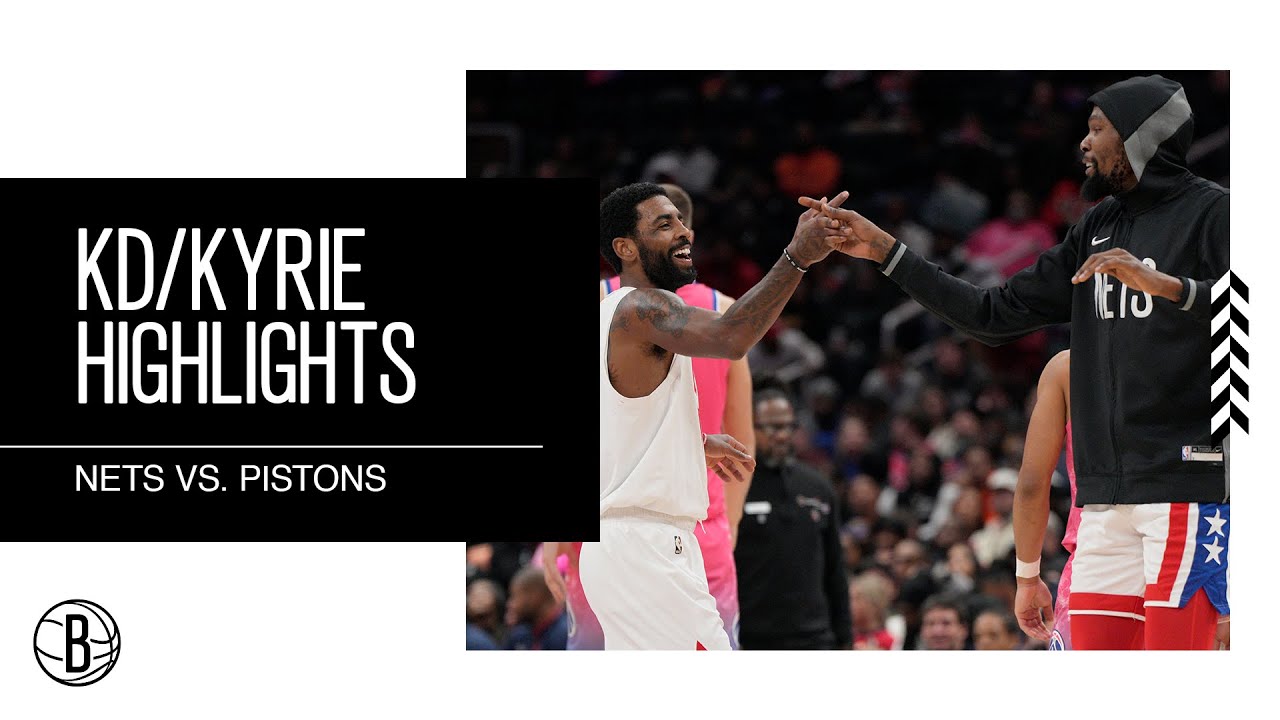 Kevin Durant & Kyrie Irving Highlights | Brooklyn Nets vs. Detroit Pistons | 12.18.22 background