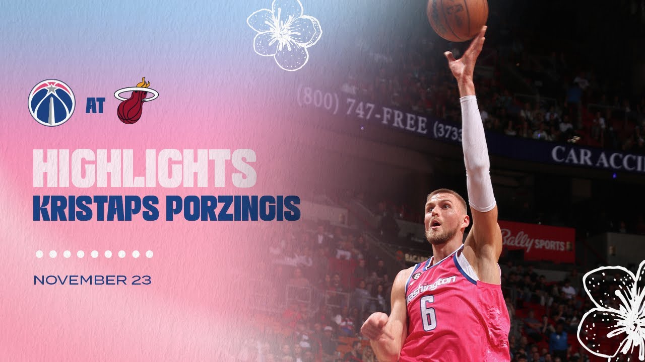Highlights: Kristaps Porzingis puts up 21 at Miami Heat - 11/23/22 background