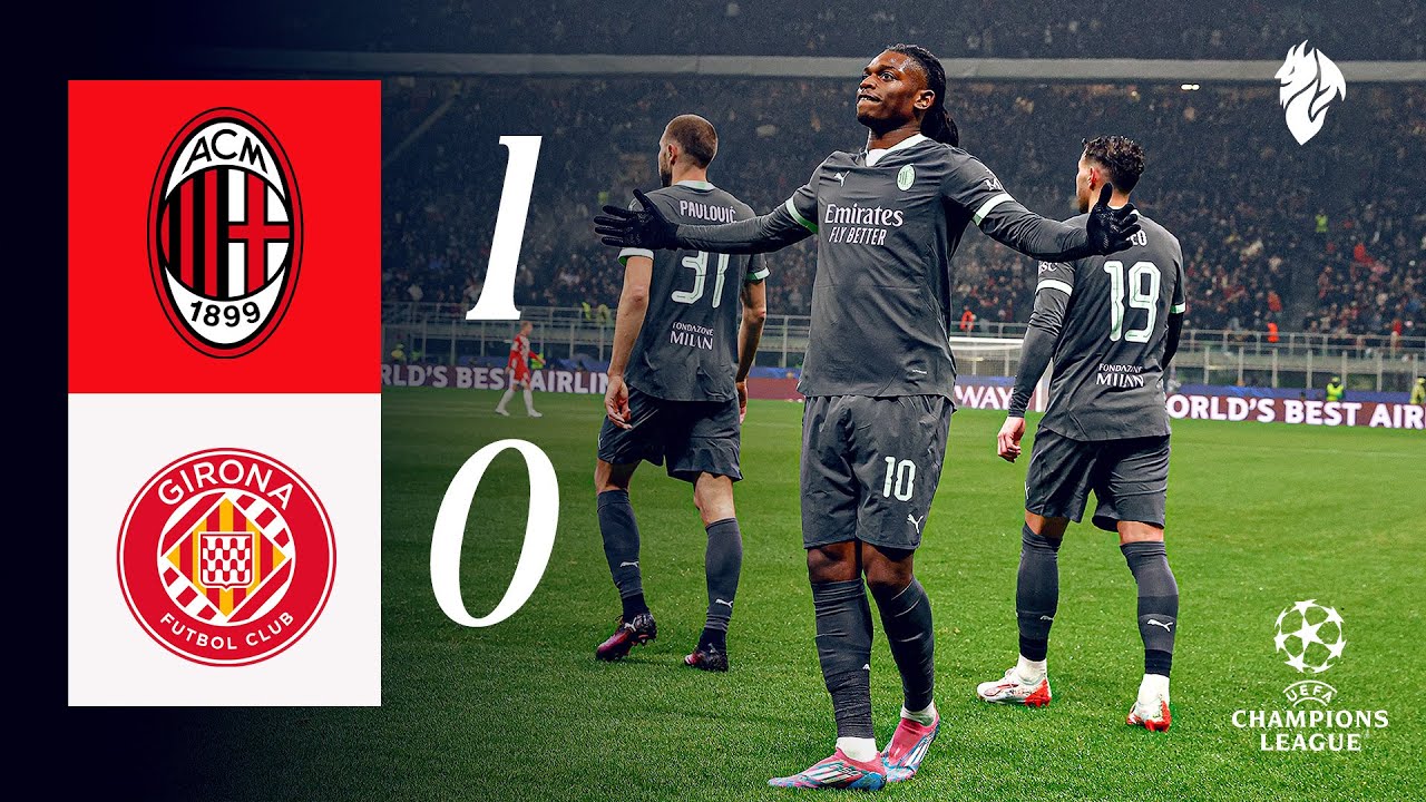 𝐋𝐞𝐚̃𝐨's massive goal seals the deal | AC Milan 1-0 Girona | Highlights #championsleague background