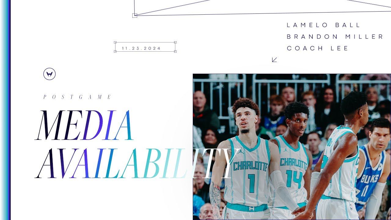 Hornets at Bucks: Coach Lee, Miller, and Ball Postgame Media Availability | 11/23/2024 background