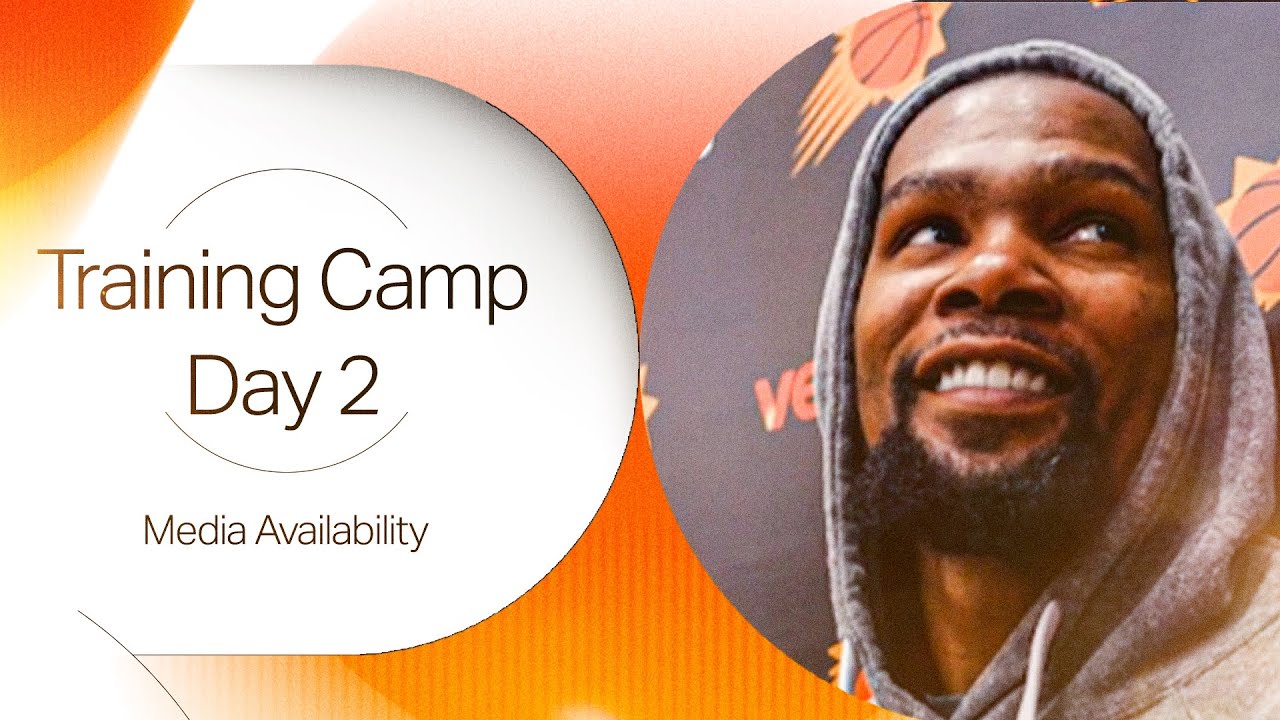 Phoenix Suns Training Camp Day 2 Media Availability: Mike Budenholzer, Kevin Durant & Grayson Allen background