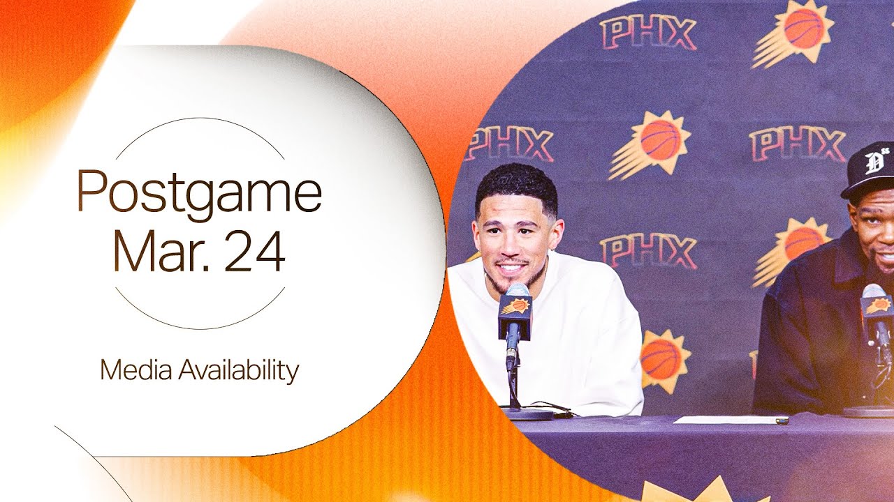 Phoenix Suns Postgame Media Availability: Mike Budenholzer, Devin Booker, and Kevin Durant | 3-24-25 background