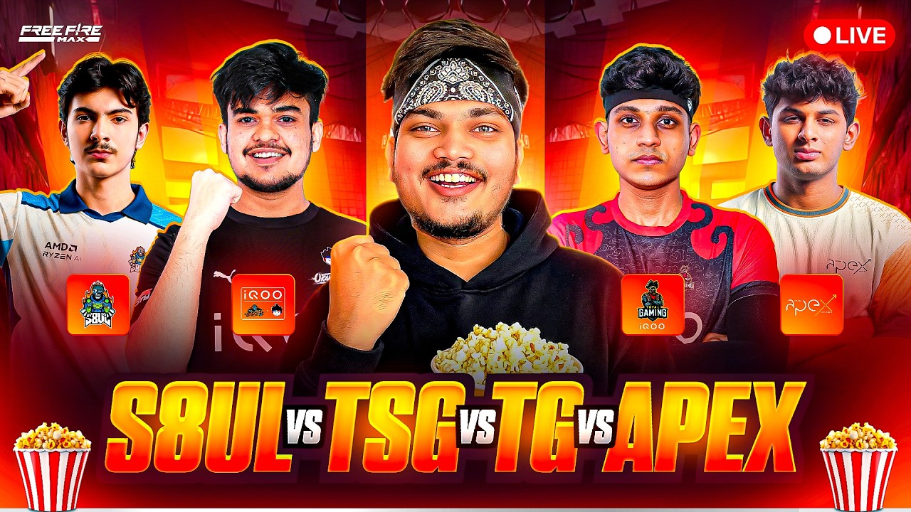 LIVE🔴 FREE FIRE TOURNAMENT TSG VS ELITE VS TG VS TAG CHAMPIONS TAKE IT ALL - TSG RITIK