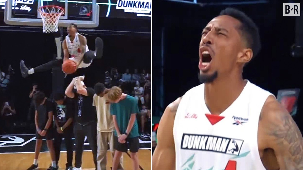 Gym Teacher Clears 5 People on Reverse Split Dunk | Dunkman