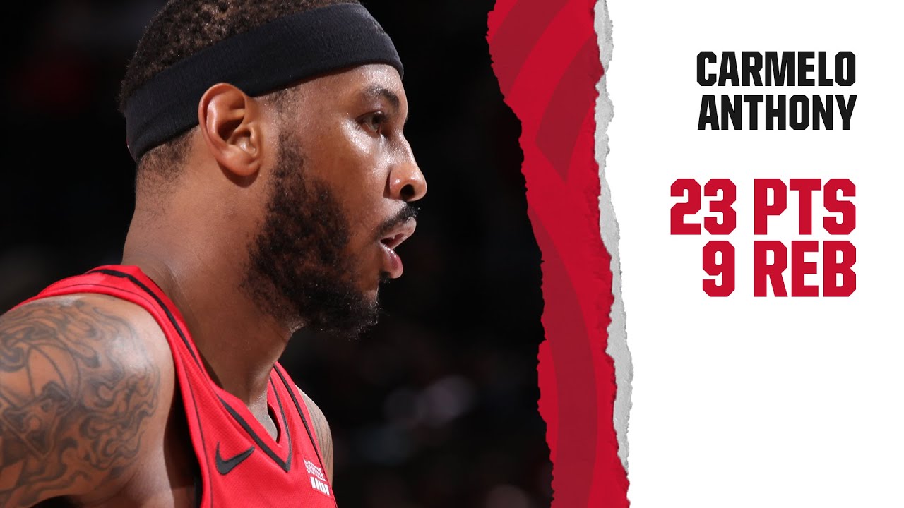 Carmelo Anthony (23 PTS, 9 REB) Highlights | Trail Blazers vs. Pelicans