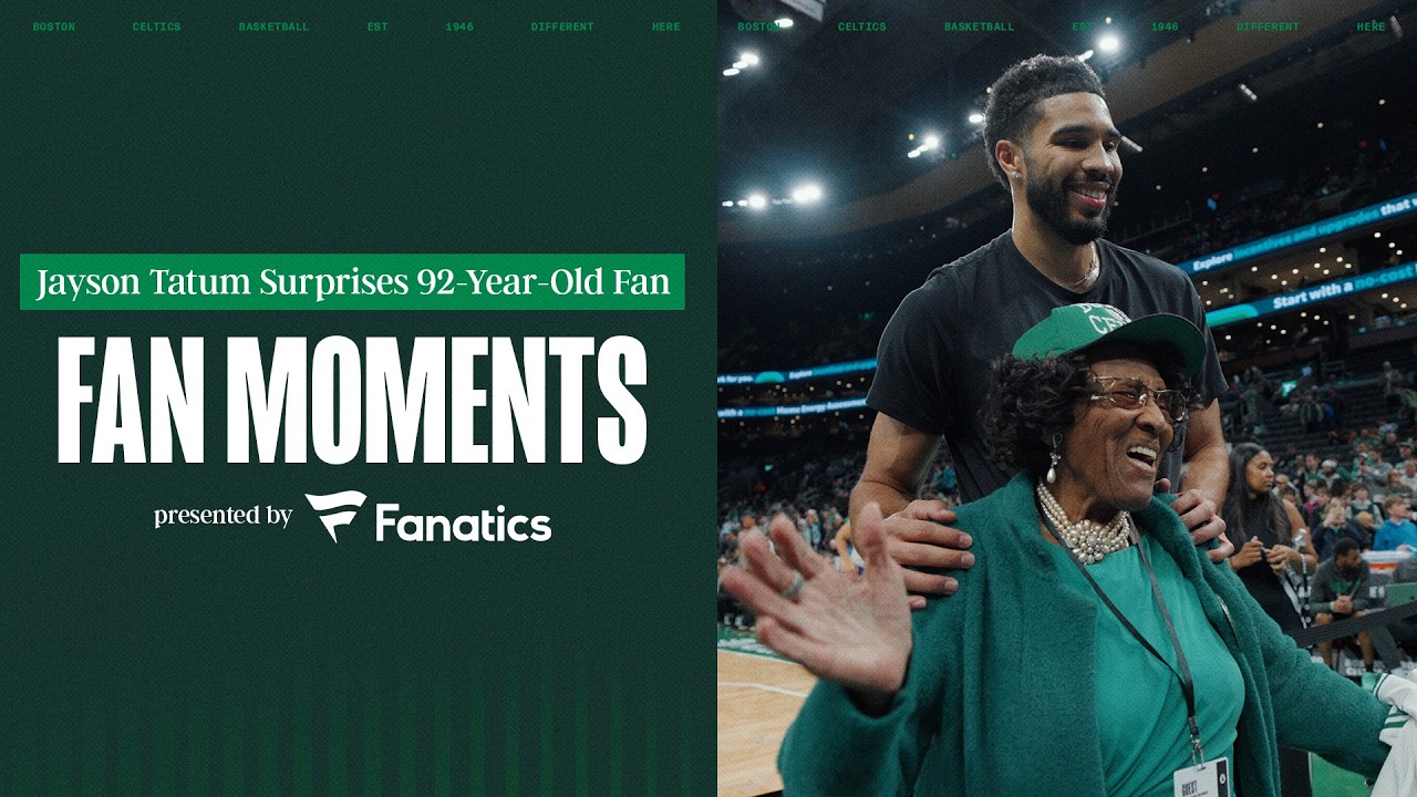 Jayson Tatum surprises 92-year-old Celtics fan with courtside seats đ background