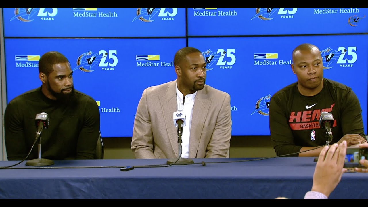 Press Conference: Gilbert Arenas, Caron Butler and Antawn Jamison background