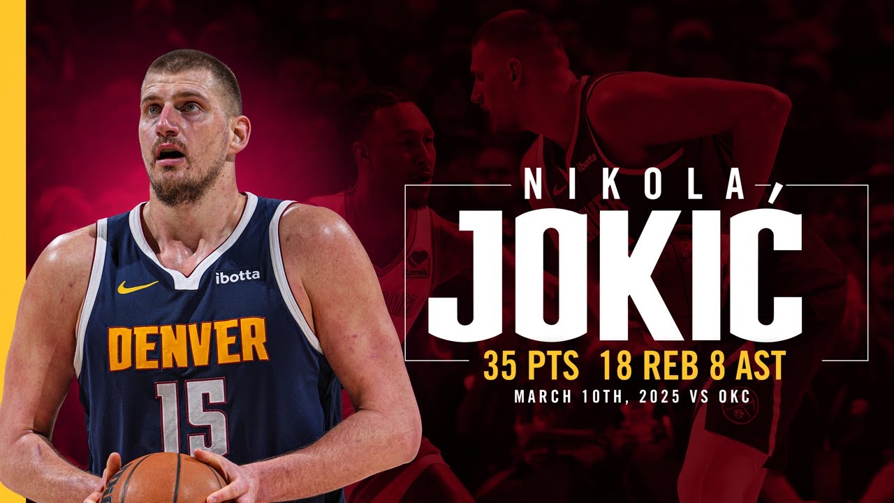 Nikola Jokić Full Game Highlights vs. Thunder 📺 | 3/10/25 background