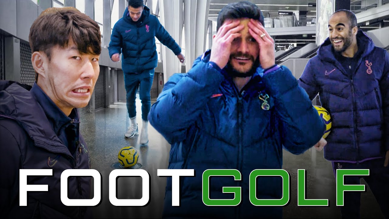 IS THIS THE WORLD'S HARDEST FOOTGOLF COURSE? | TOTTENHAM HOTSPUR STADIUM | Son, Dele, Lloris & Lucas background