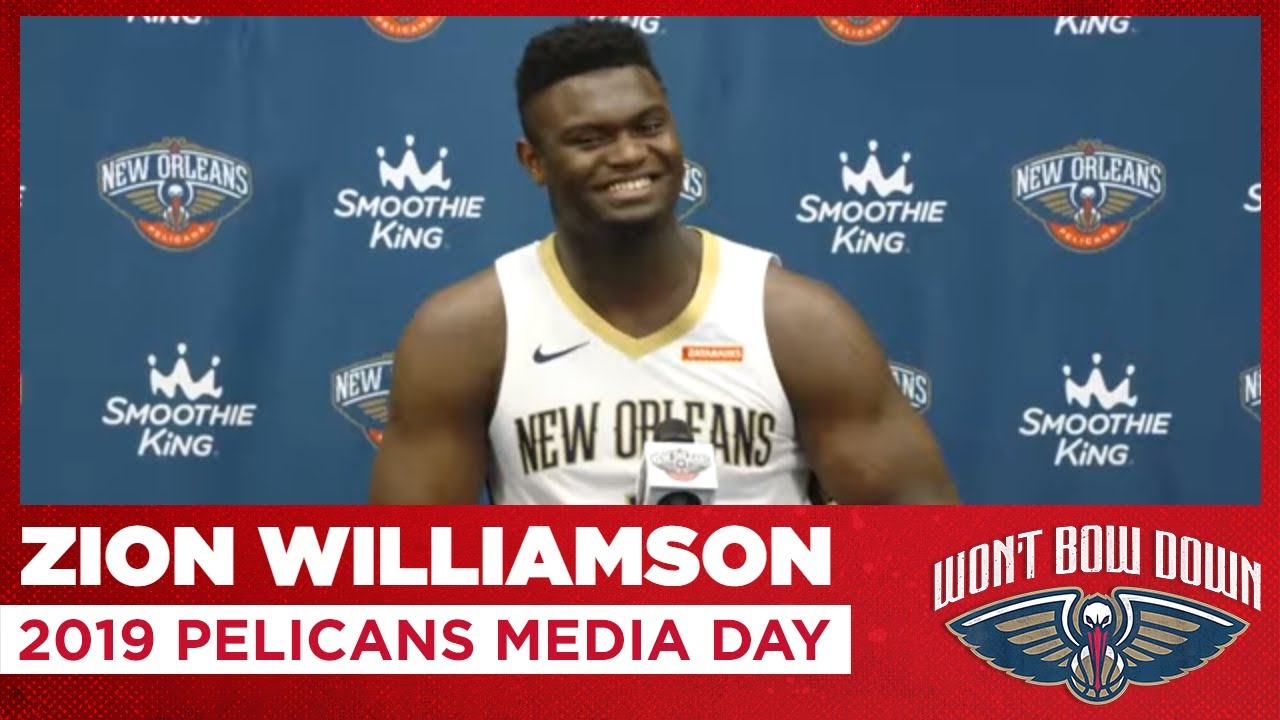 Zion Williamson Interview from 2019 Pelicans Media Day | New Orleans Pelicans background