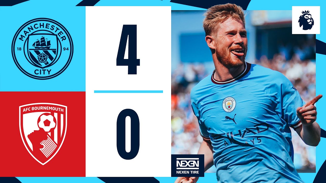 HIGHLIGHTS! Man City 4-0 Bournemouth | Gundogan, Foden, De Bruyne and Lerma (OG) Goals background