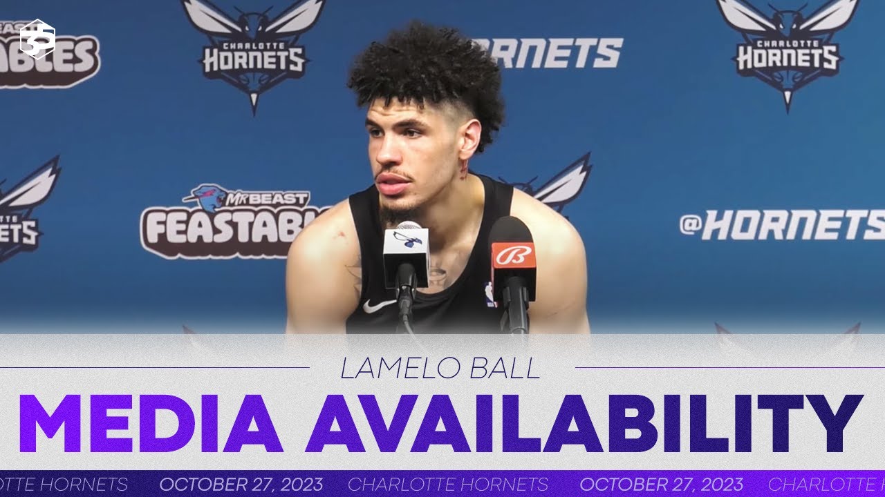 Hornets vs Pistons: LaMelo Ball Postgame Media Availability | 10/27/2023 background