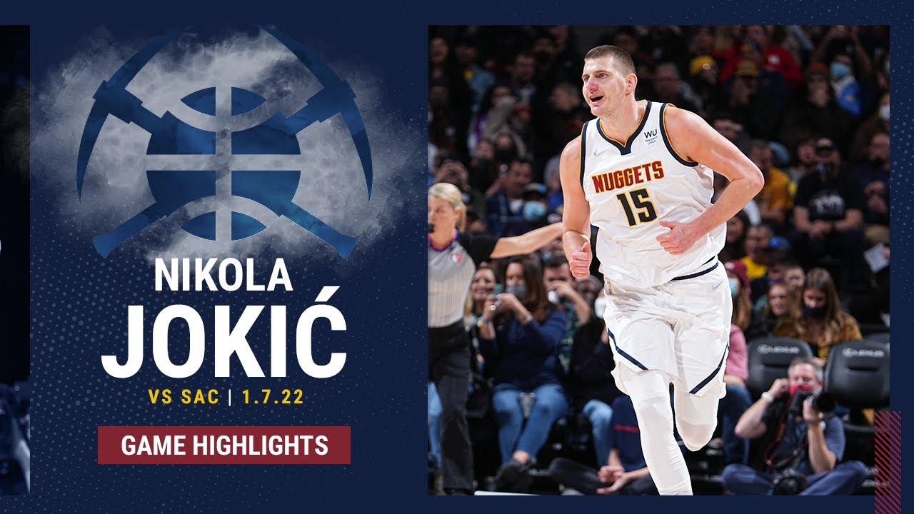 HIGHLIGHTS: Nikola Jokić drops 33 points, 10 rebounds in win vs. Sacramento Kings (01/07/2022) background