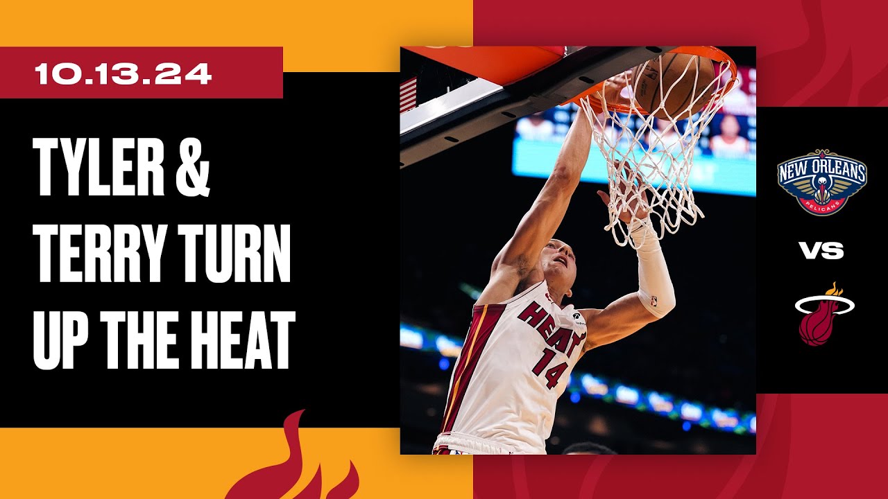 Tyler Herro 12 PTS, Terry Rozier III 11 PTS | Miami HEAT vs. New Orleans Pelicans | October 13, 2024 background