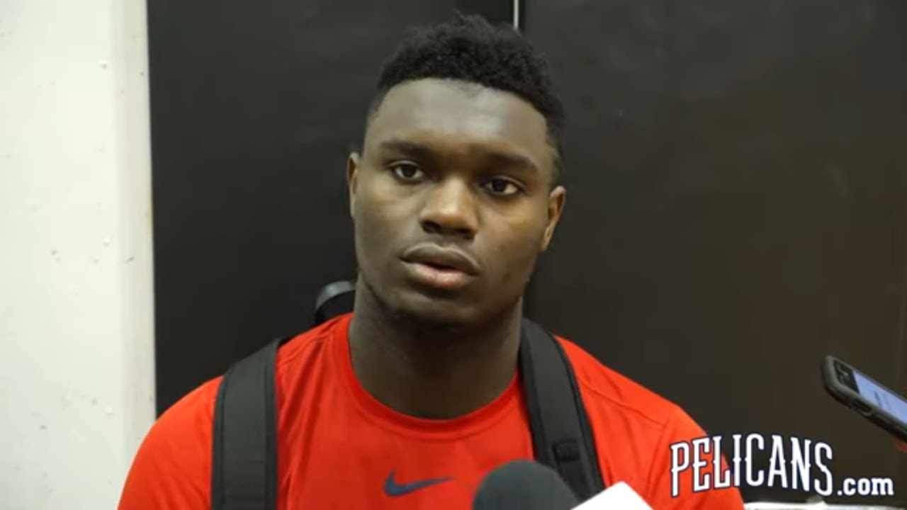 Zion Williamson Excited to Get Summer League Started vs Knicks, RJ Barrett | Pelicans Summer League background