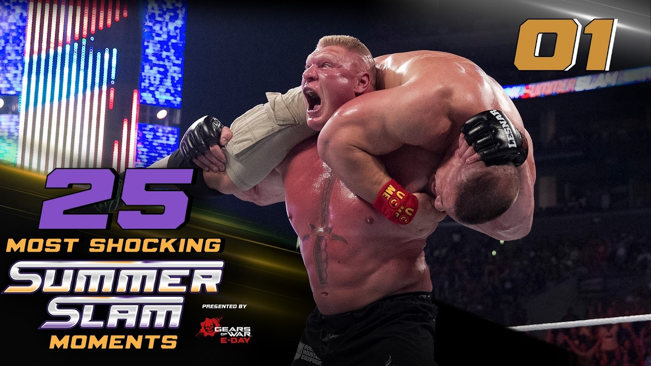 Brock Lesnar decimates John Cena in unsettling main event: 25 Most Shocking SummerSlam Moments background