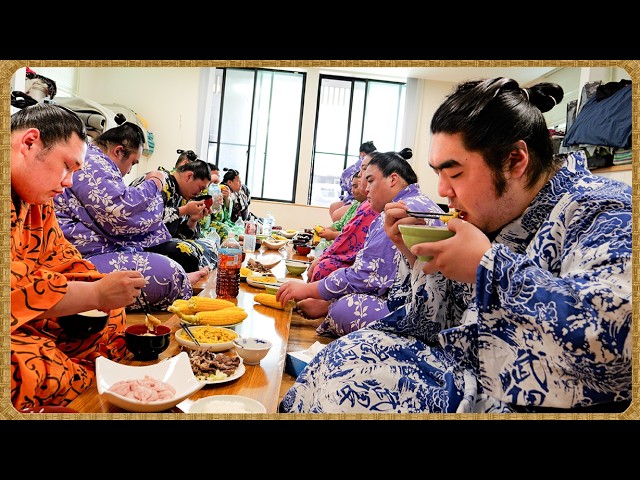 【相撲飯】ラム焼肉・コーン卵炒め|朝稽古『🍚番:出沼・若雅・桑江・梅山』 background
