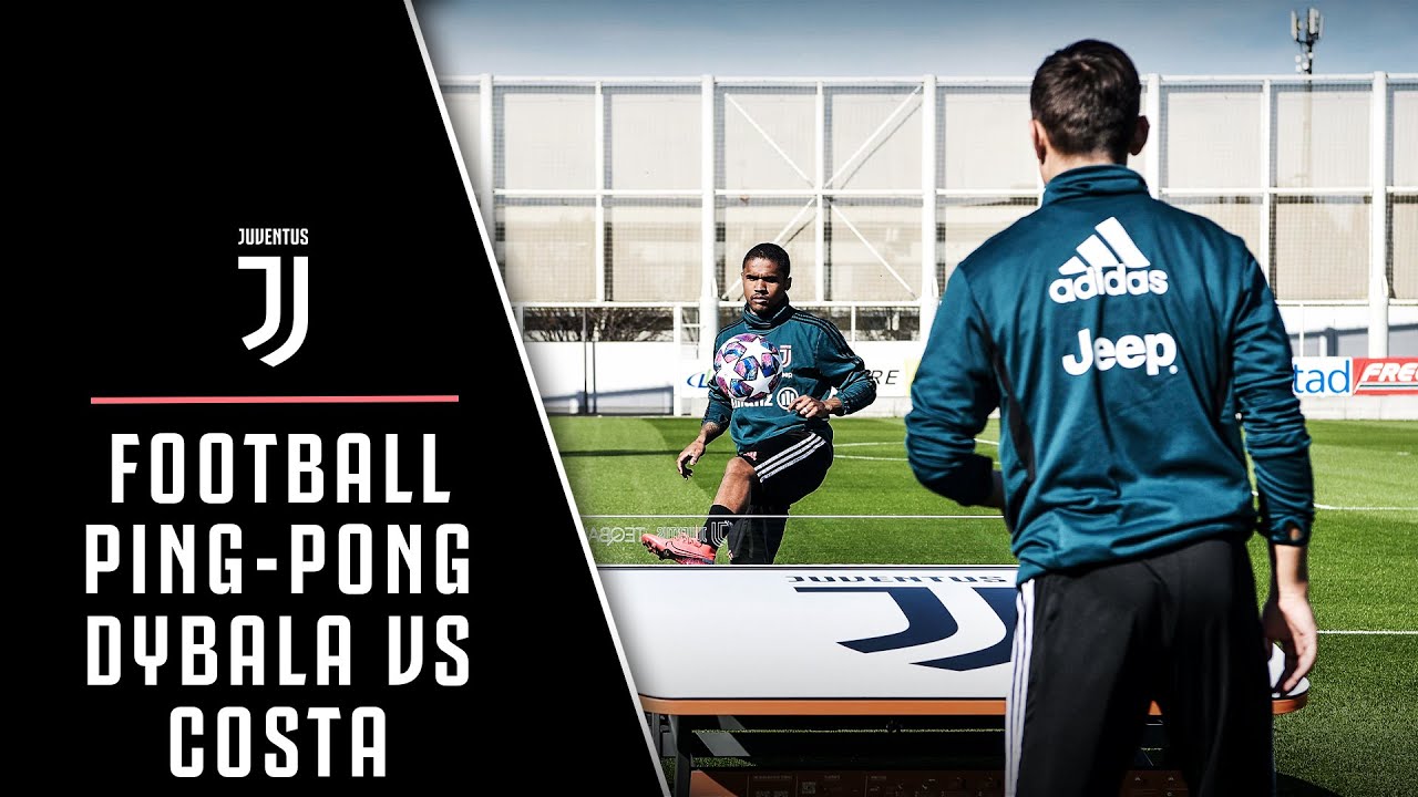 JUVENTUS FOOTBALL PING-PONG CHALLENGE: PAULO DYBALA VS. DOUGLAS COSTA! background