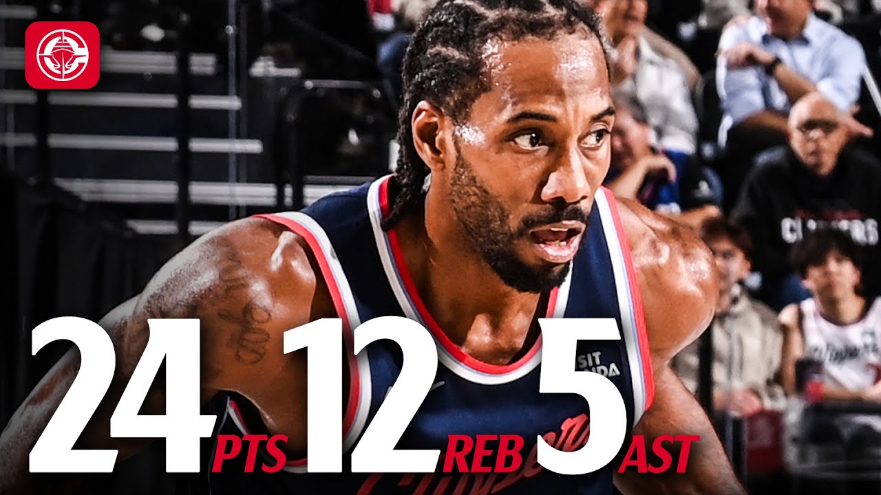 Kawhi Leonard with 24 PTS, 12 REB vs Warriors Highlights