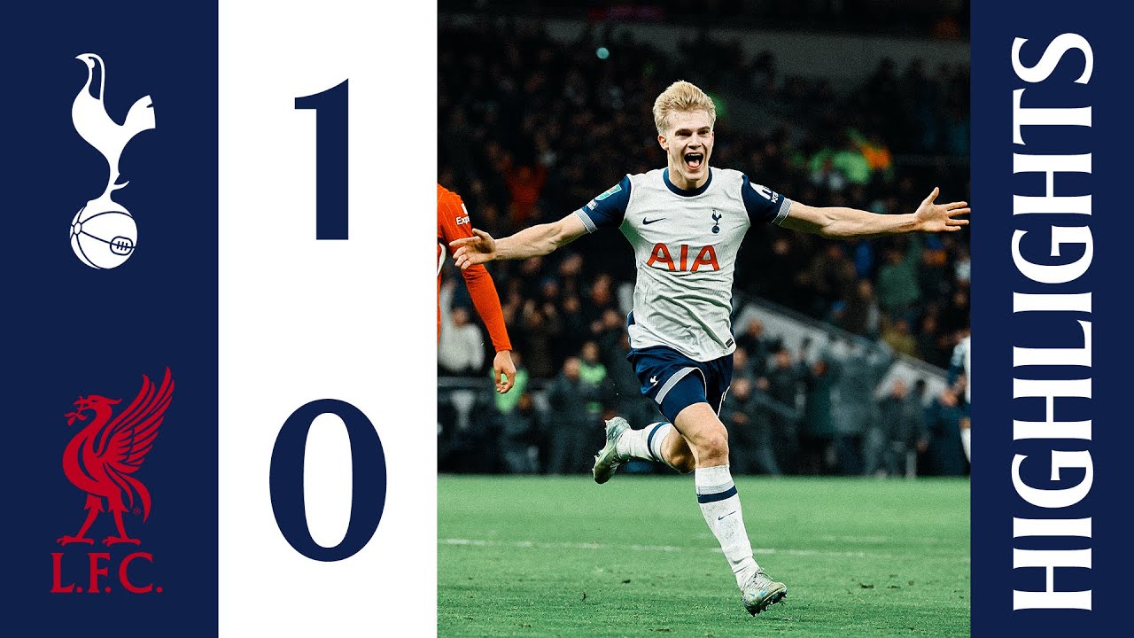 Tottenham Hotspur 1-0 Liverpool | Carabao Cup Highlights | Bergvall settles semi-final first leg! background