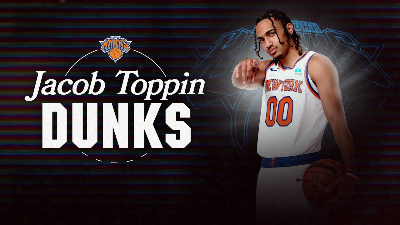 Toppin competes in 2024 All-Star Slam Dunk Contest | Every Jacob Toppin Dunk This Season background