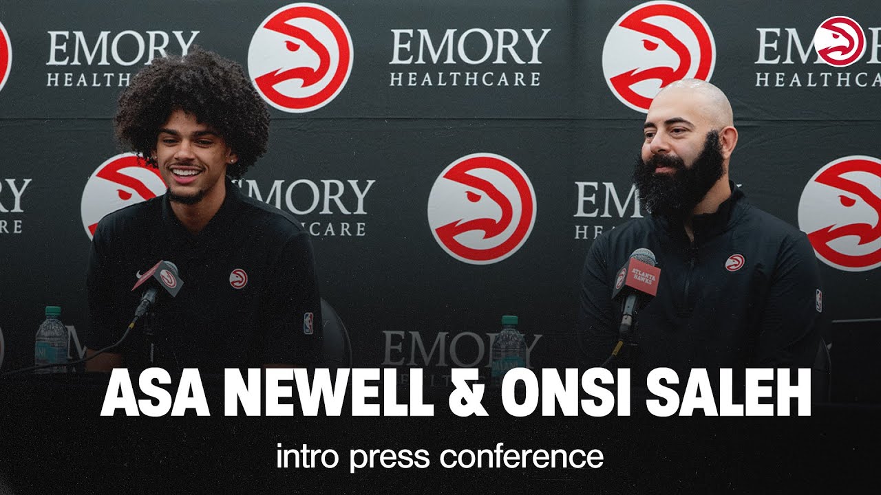 Asa Newell and Onsi Saleh Intro Press Conference | Atlanta Hawks NBA Draft 2025 background