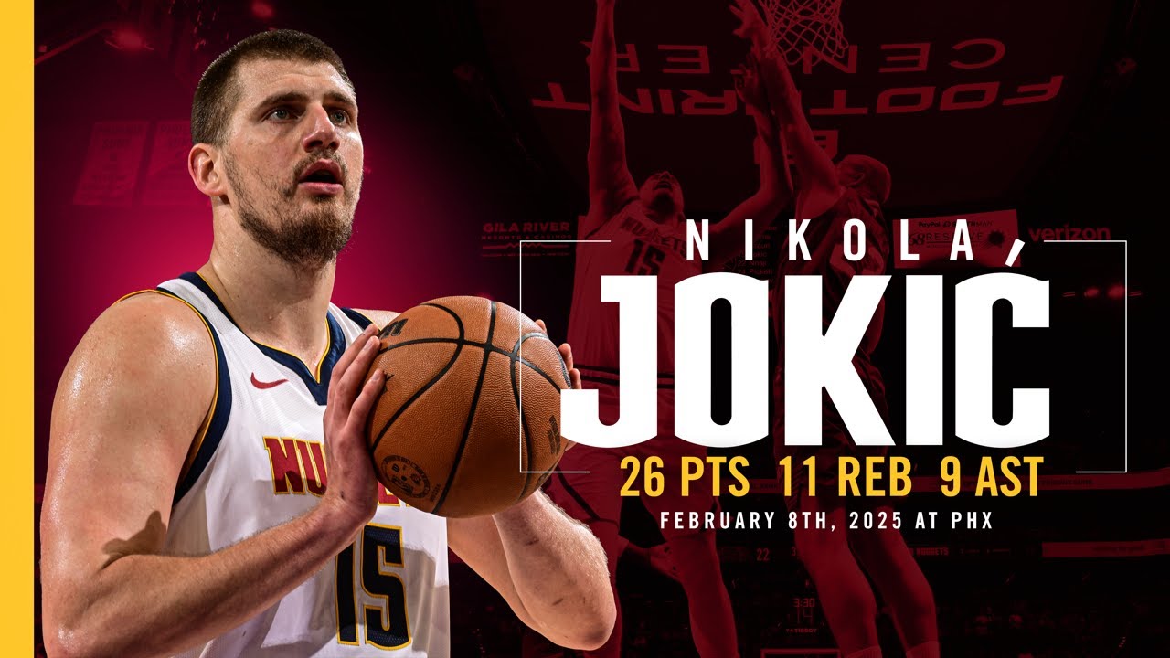 Nikola Jokić Full Game Highlights vs. Suns 📺 | 2/8/25 background