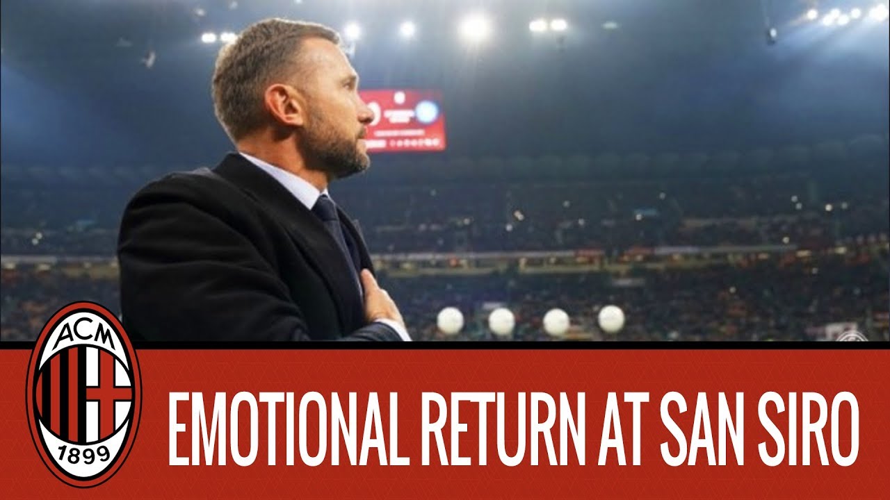 Andriy Shevchenko's emotional return at San Siro background