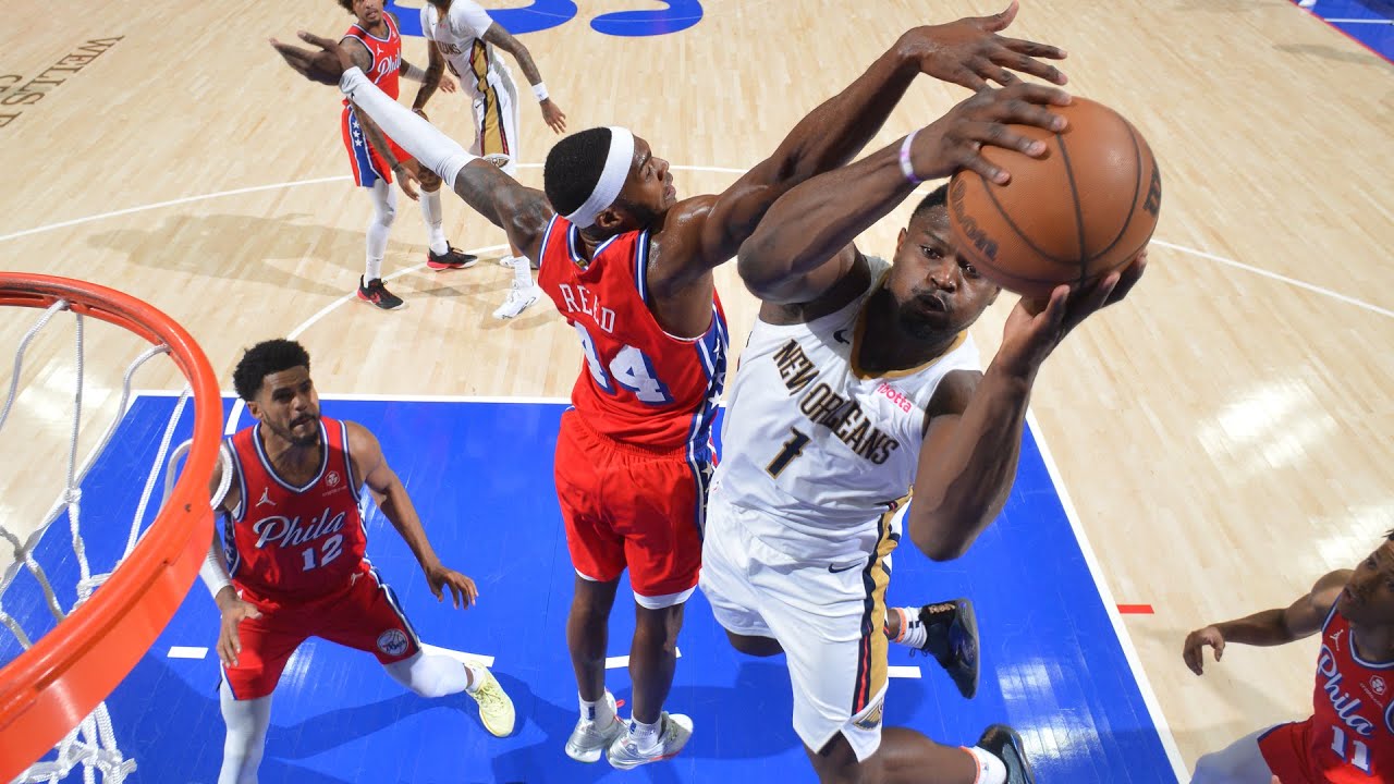 Pelicans Stat Leader Highlights: Zion Williamson with 23 Points vs. Philadelphia 76ers background