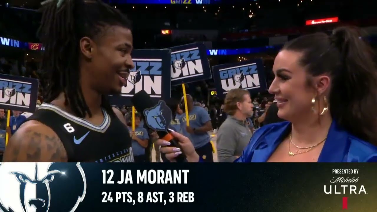 Walk Off Interview with Ja Morant after the win over the Cleveland Cavaliers