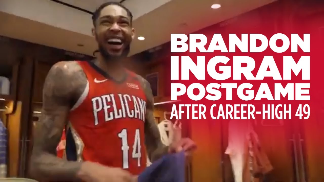 Pelicans Locker Room After Brandon Ingram's Career-High 49 vs Jazz background