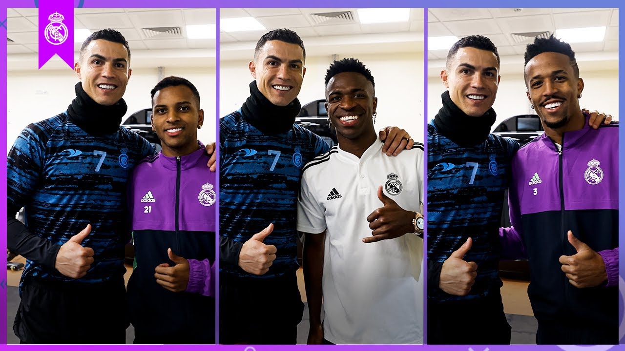 CRISTIANO RONALDO visits former Real Madrid teammates background
