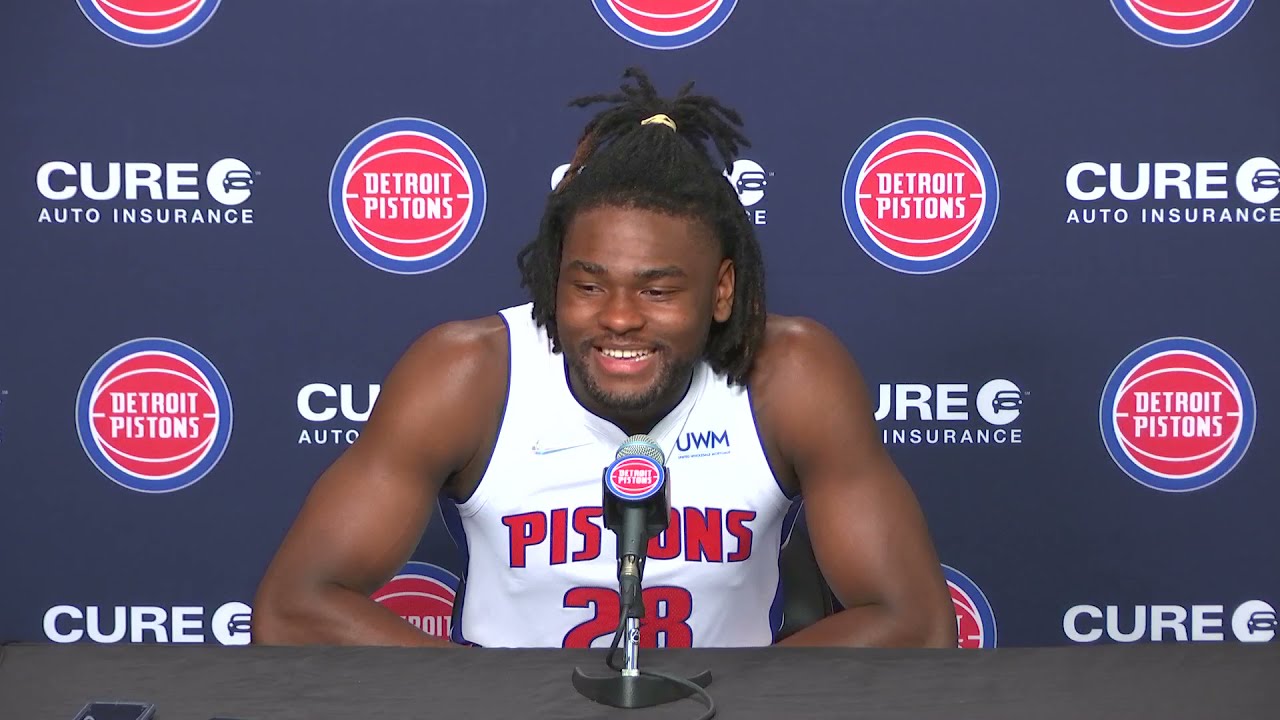 Isaiah Stewart | Detroit Pistons 2021 Media Day Press Conference background