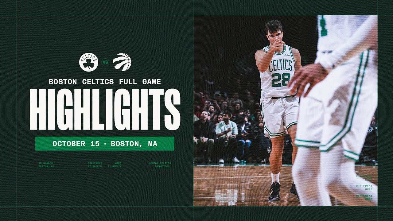 Boston Celtics close out 110-108 win over the Toronto Raptors on Xavier Tillman's buzzer beater background