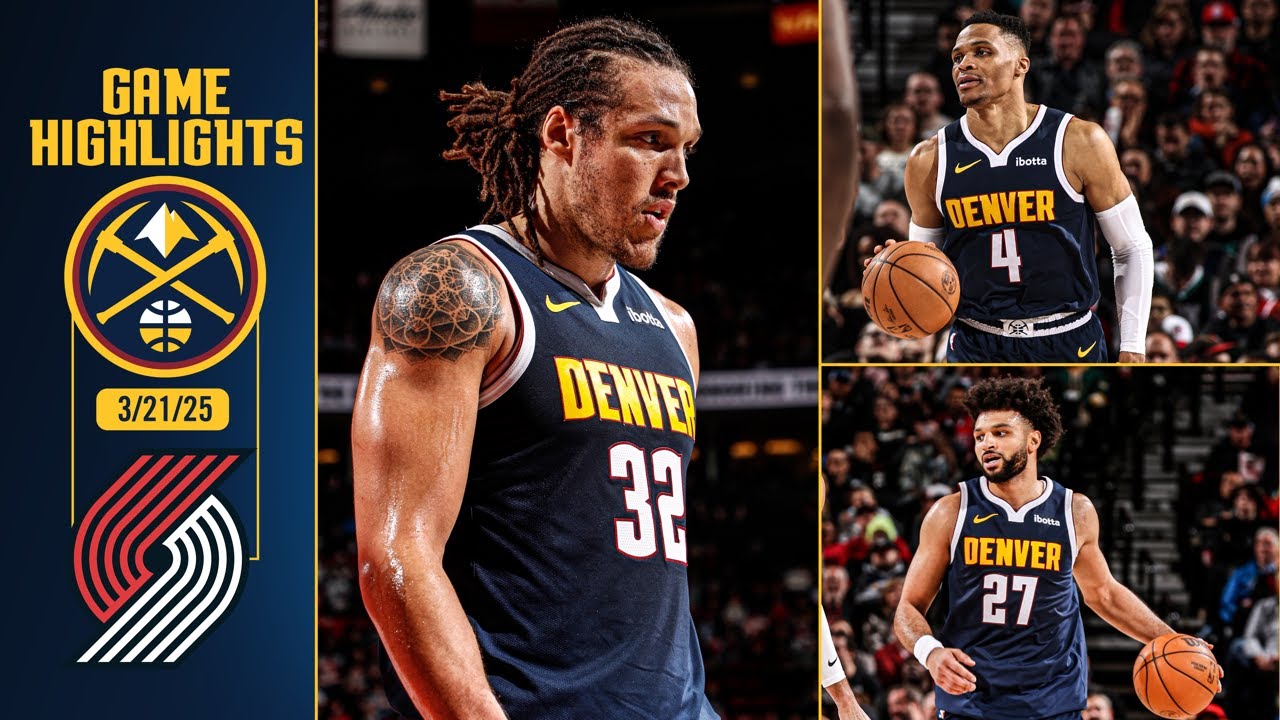 Denver Nuggets vs. Portland Trail Blazers Full Game Highlights ๐บ | 3/21/25 background