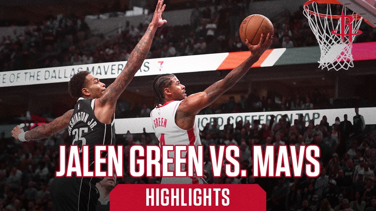 Jalen Green (23 points) Highlights vs. Dallas Mavericks l Houston Rockets background