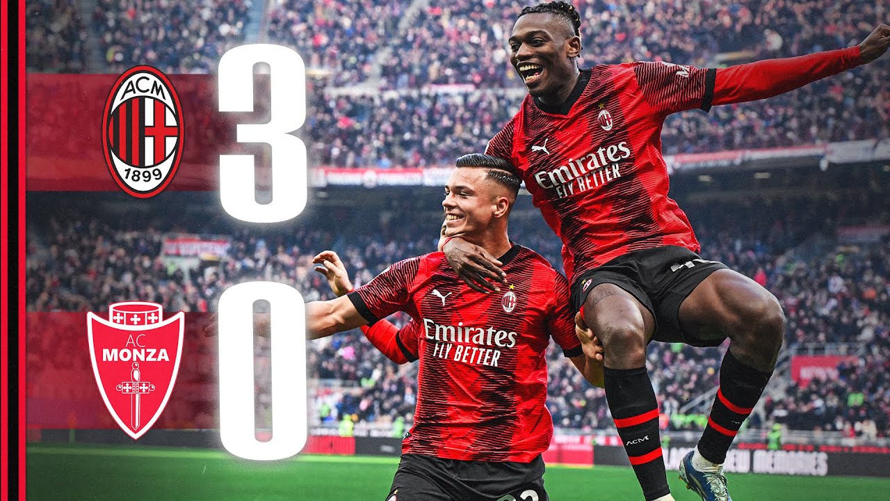 Simić's debut goal + Reijnders and Okafor | AC Milan 3-0 Monza | Highlights Serie A background