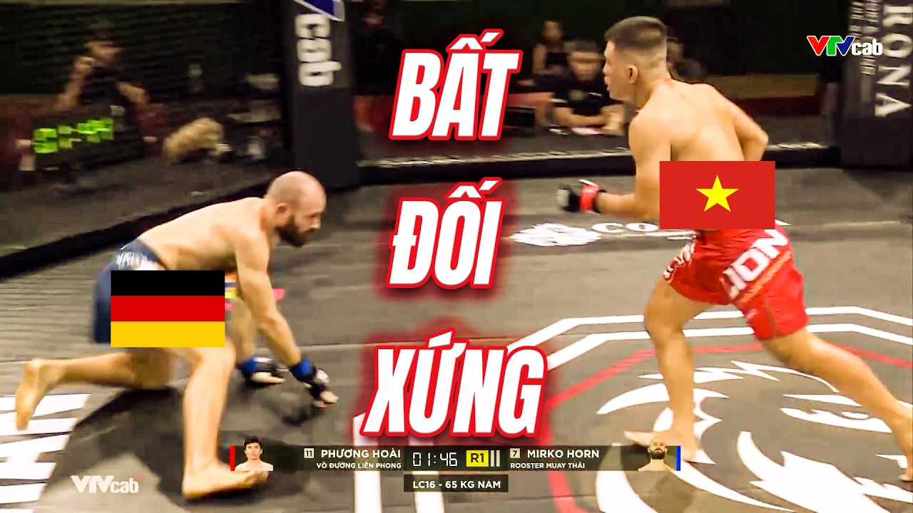 Gặp bất lợi lớn về thể hình trước võ sĩ người Đức, Phương Hoài vẫn phô diễn đẳng cấp võ thuật