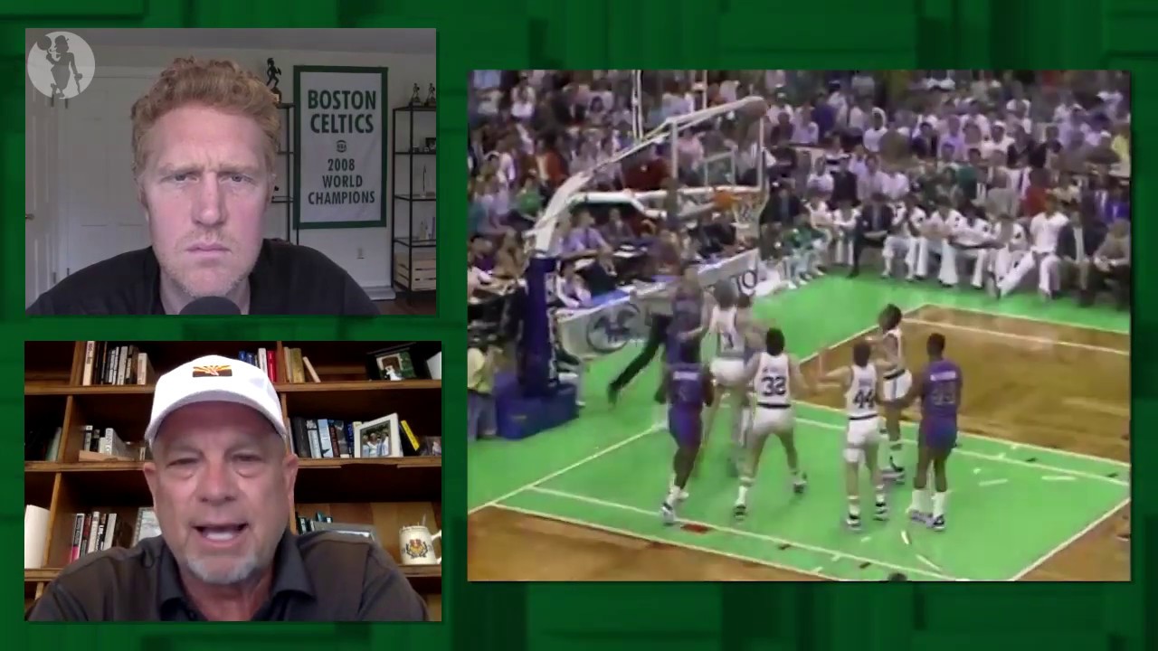 Danny Ainge & Jerry Sichting Talk Bird's Steal to End Game 5 of the 1987 ECF | Classic Celtics background