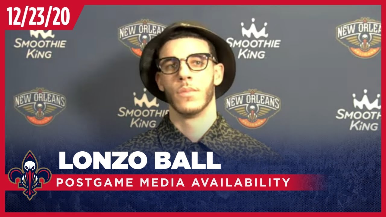 Pelicans-Raptors Postgame: Lonzo Ball 12/23/20 | New Orleans Pelicans background